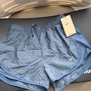 Nike Women's Light Blue Running Shorts with Drawstring